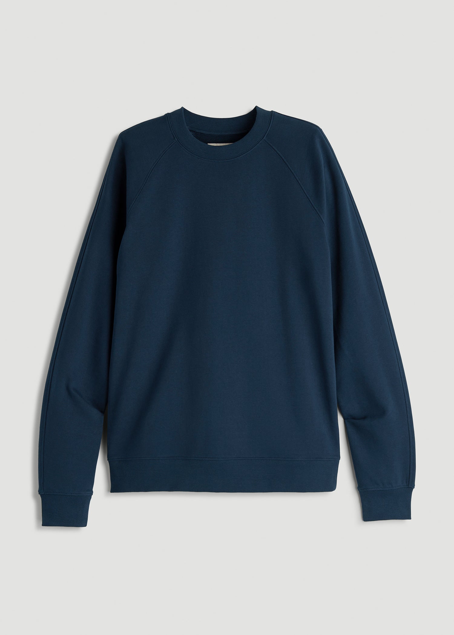 French Terry Crewneck Sweatshirt for Tall Women in Navy Blue
