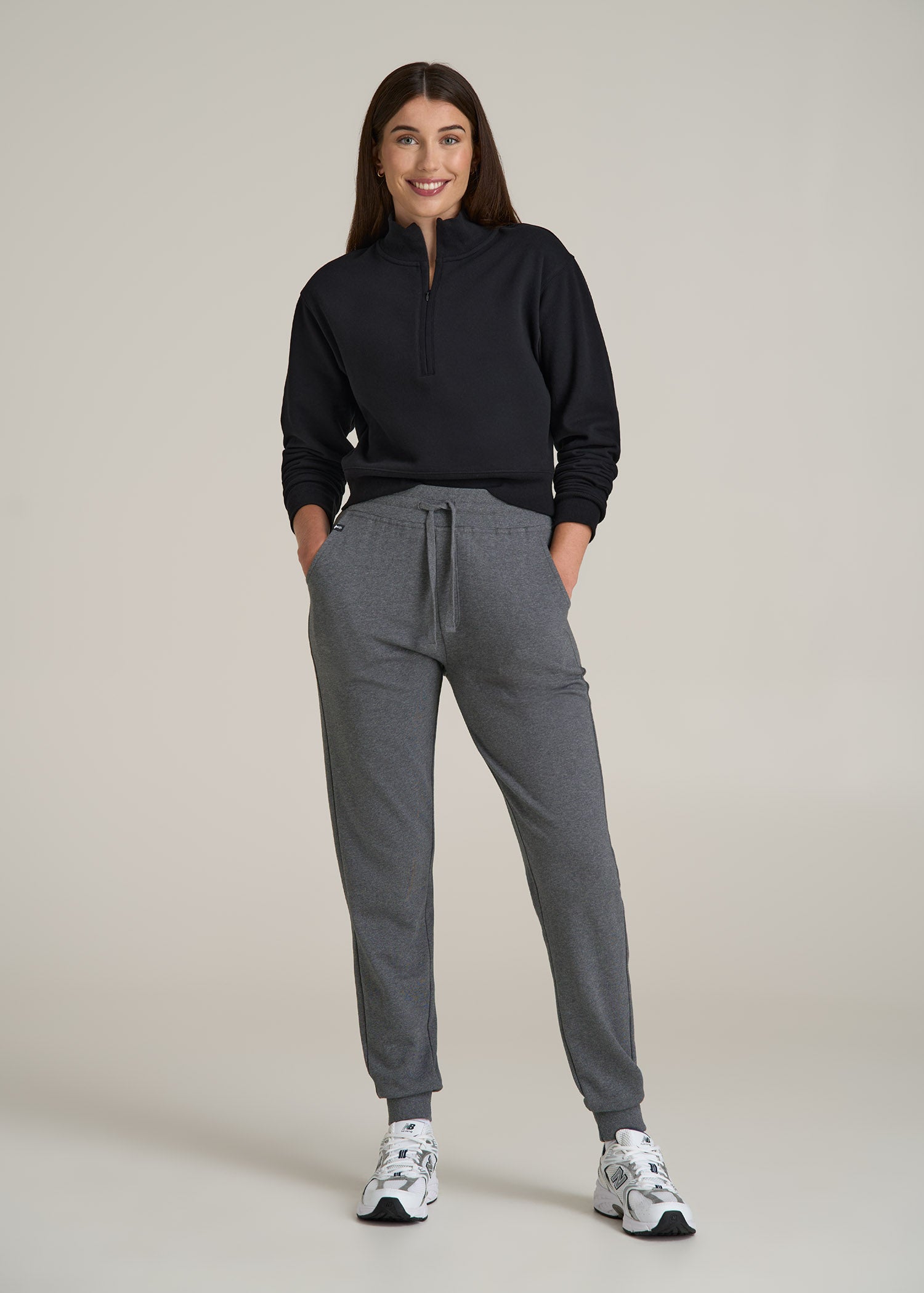 Wearever 2.0 French Terry Joggers for Tall Women in Charcoal Mix