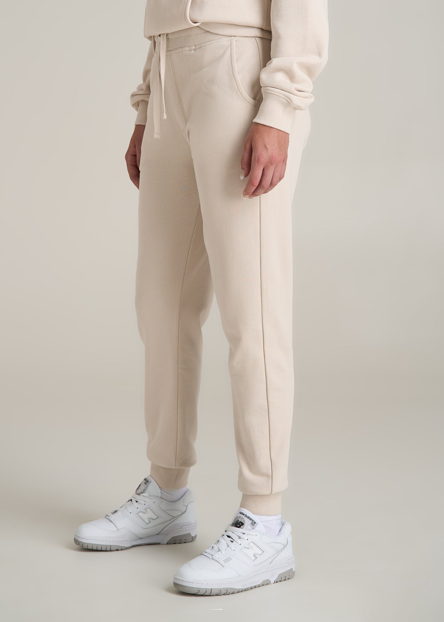 Wearever 2.0 French Terry Joggers for Tall Women in Light Stone