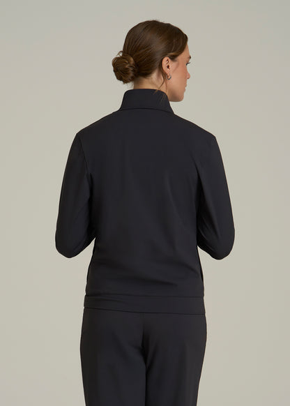 Front Zip Commuter Jacket for Tall Women in Black
