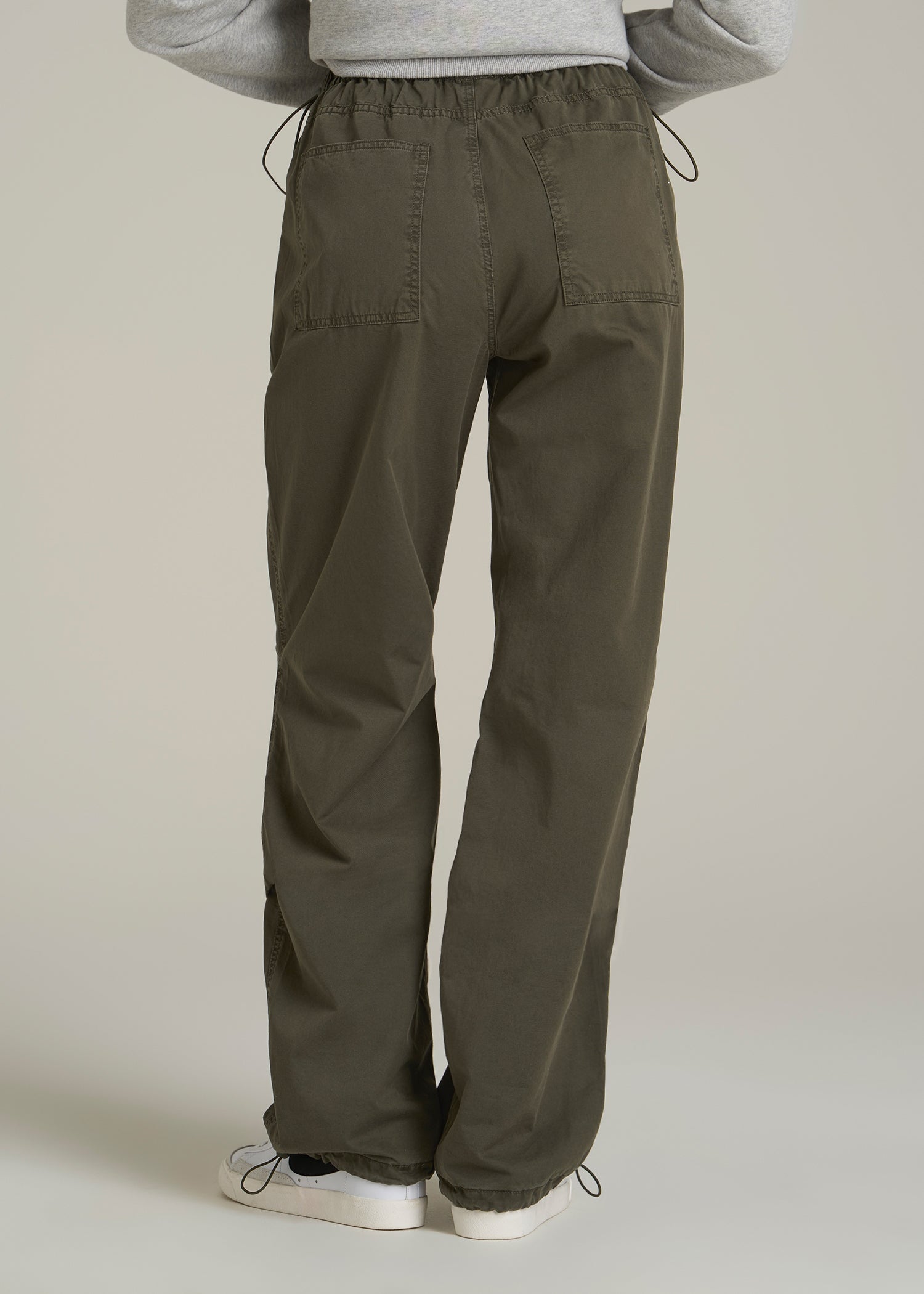 Garment Dyed Parachute Chino Pants for Tall Women in Forest Night