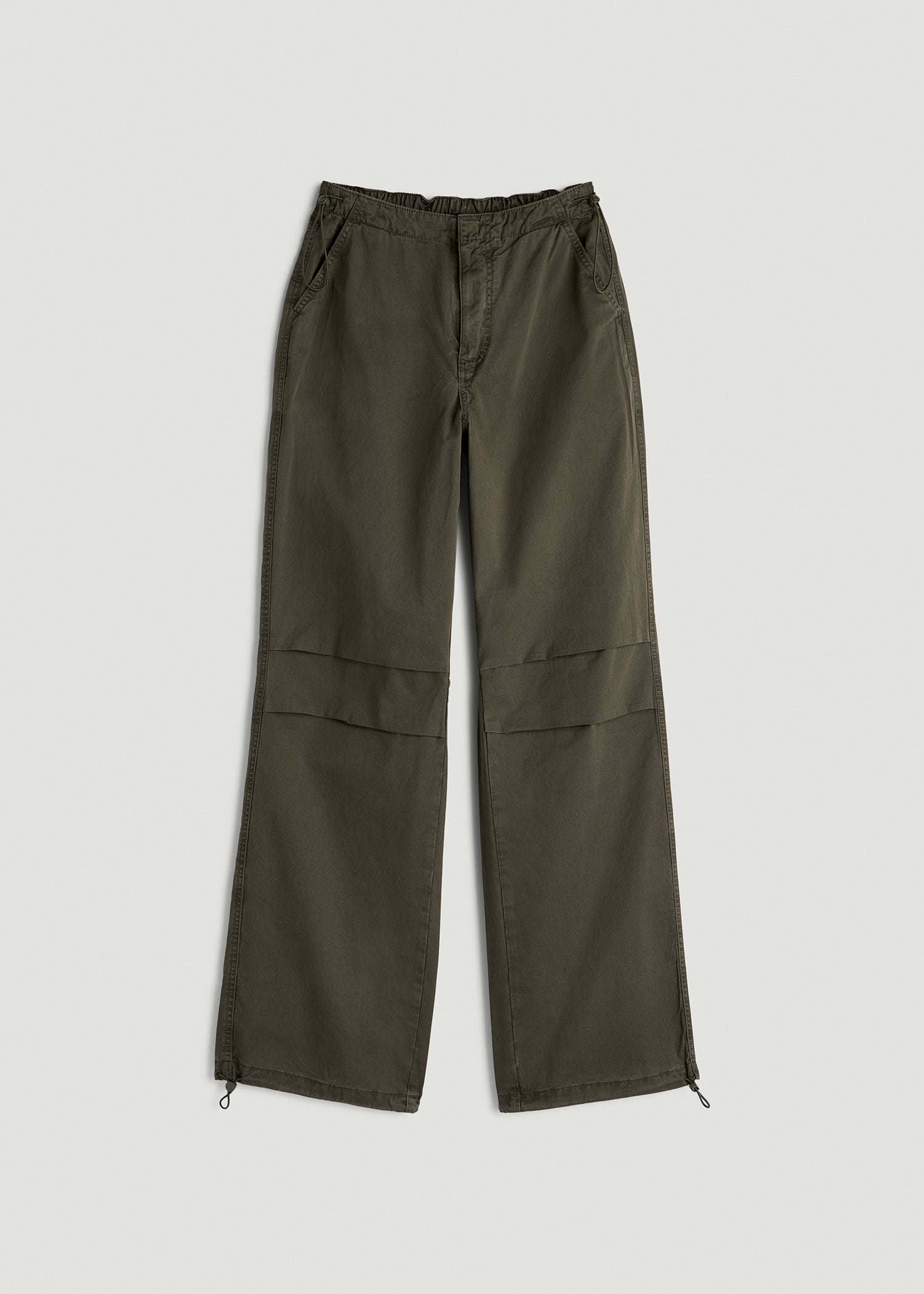 Garment Dyed Parachute Chino Pants for Tall Women in Forest Night