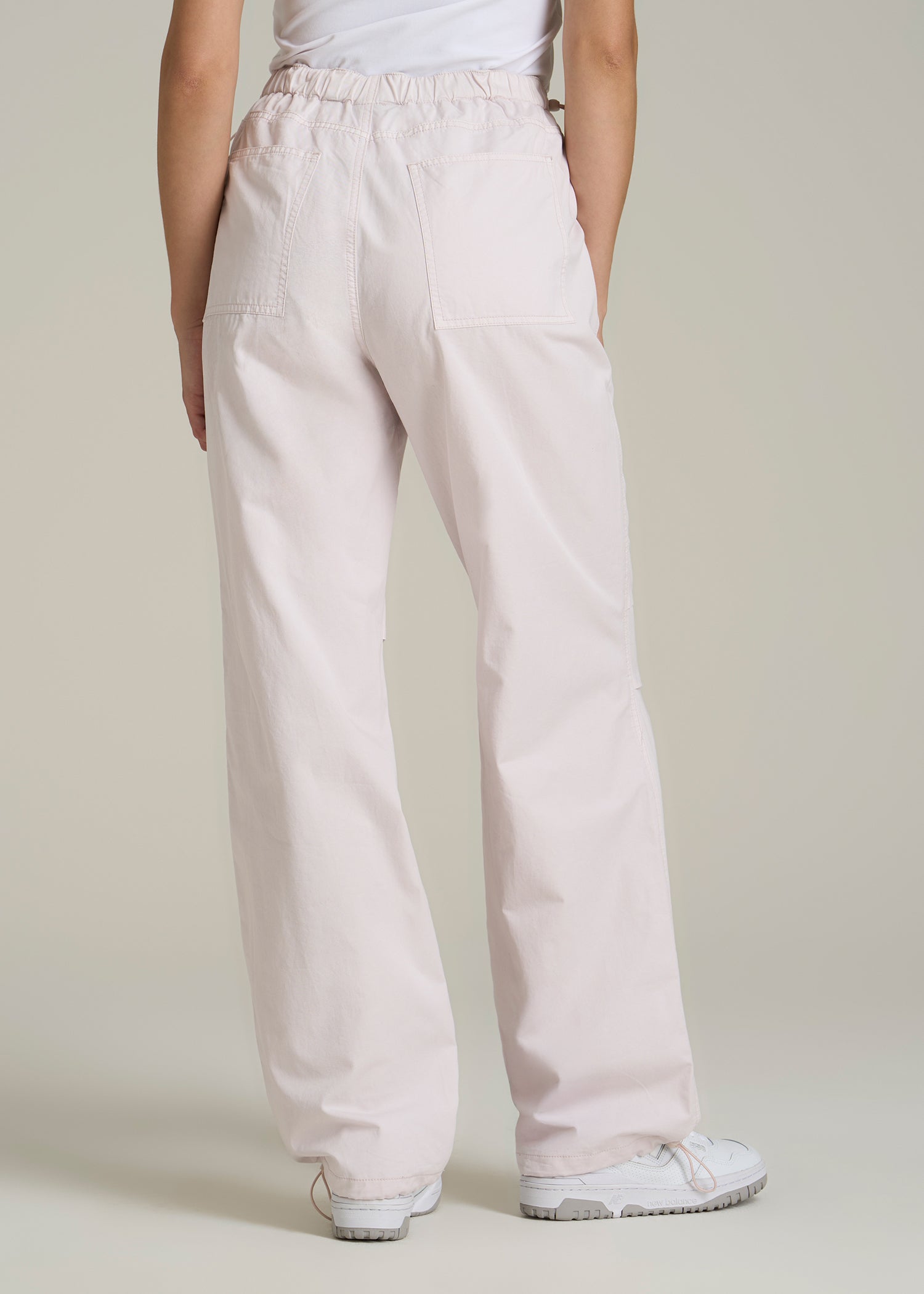 Garment Dyed Parachute Chino Pants for Tall Women in Grey Lilac