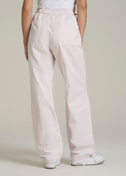 Garment Dyed Parachute Chino Pants for Tall Women in Grey Lilac