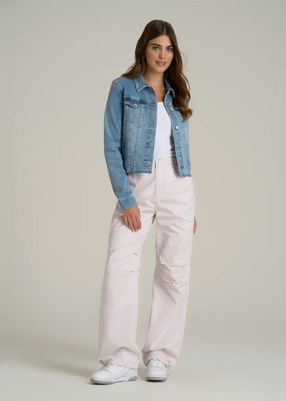 Garment Dyed Parachute Chino Pants for Tall Women in Grey Lilac