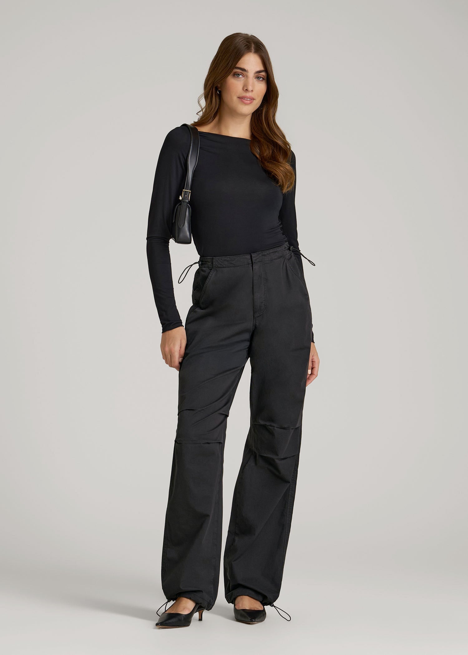 【新品】oldhoney / 57℃ pants / black Garment Dyed Parachute Chino Pants for Tall Women | American Tall