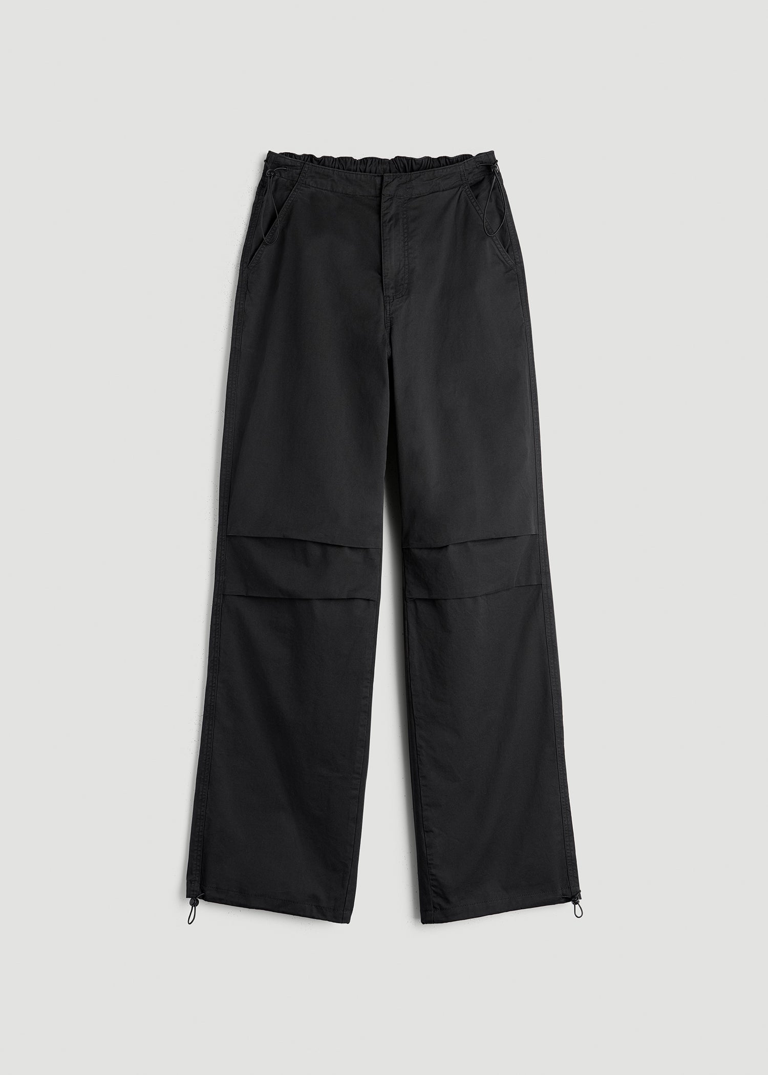 Garment Dyed Parachute Chino Pants for Tall Women in Vintage Black
