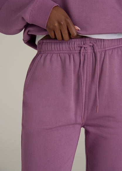 Garment Dyed Joggers for Tall Women in Washed Argyle Purple