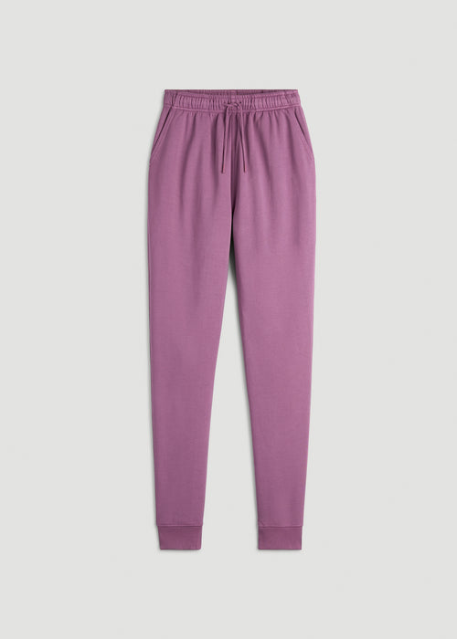Garment Dyed Joggers for Tall Women in Washed Argyle Purple