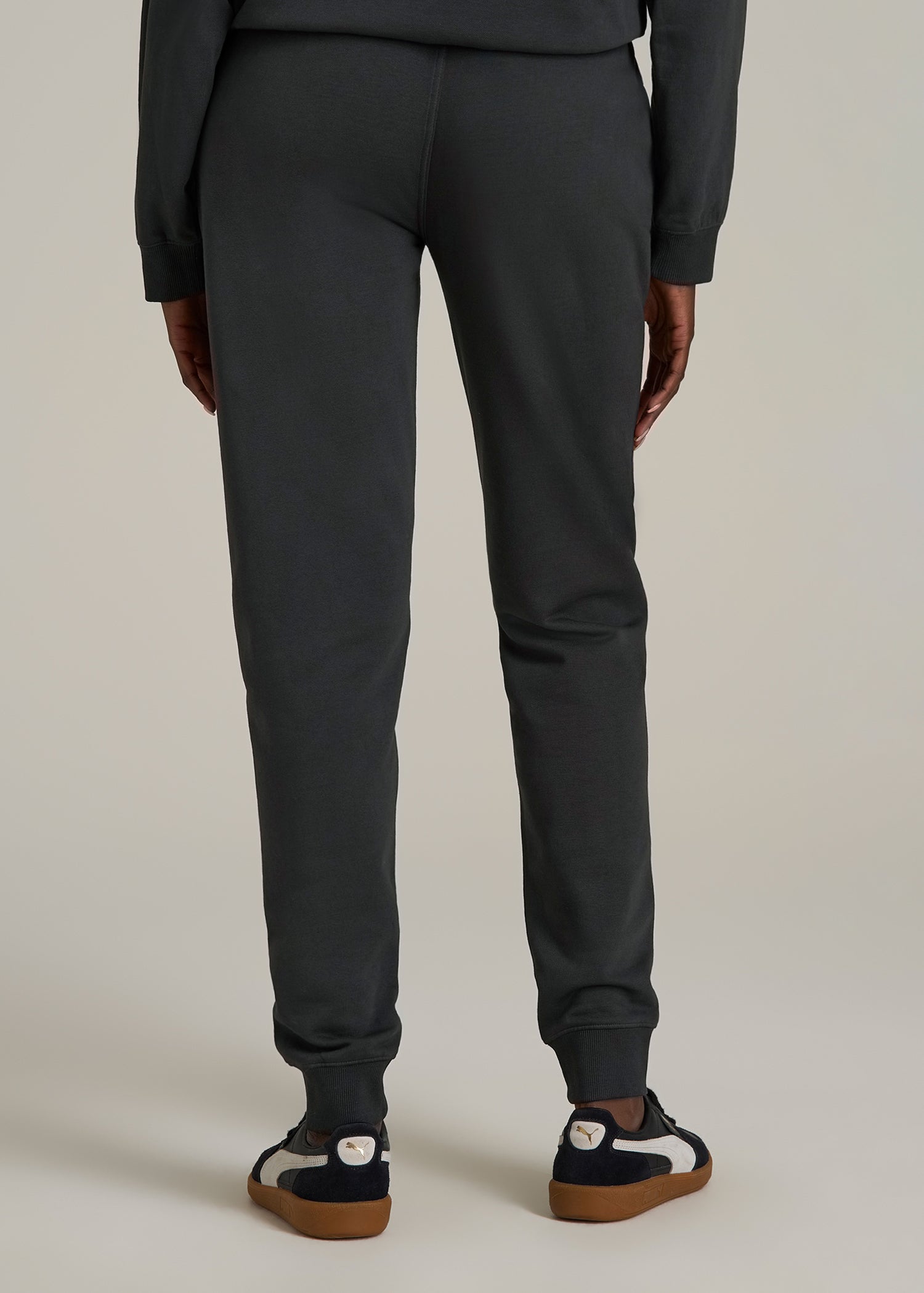 Garment Dyed Sweatpants for Tall Women in Washed Black