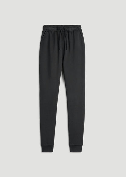 Garment Dyed Sweatpants for Tall Women in Washed Black