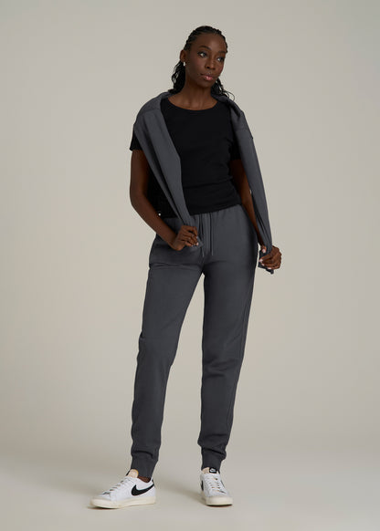 Garment Dyed Sweatpants for Tall Women in Washed Charcoal Rinse