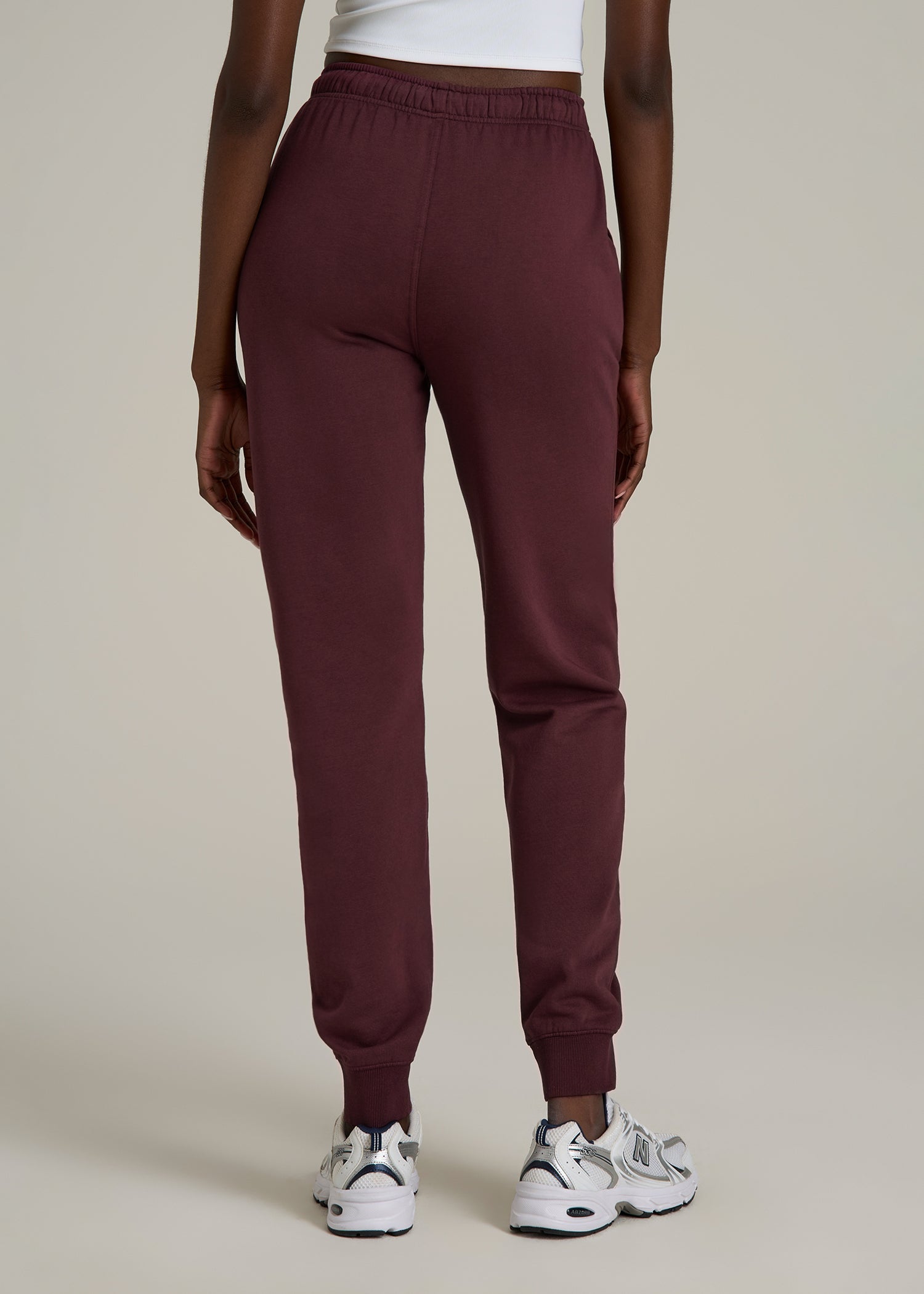 Garment Dyed Sweatpants for Tall Women in Washed Tawny Port