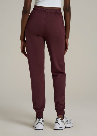 Garment Dyed Sweatpants for Tall Women in Washed Tawny Port