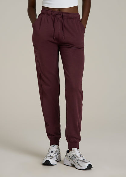 Garment Dyed Sweatpants for Tall Women in Washed Tawny Port