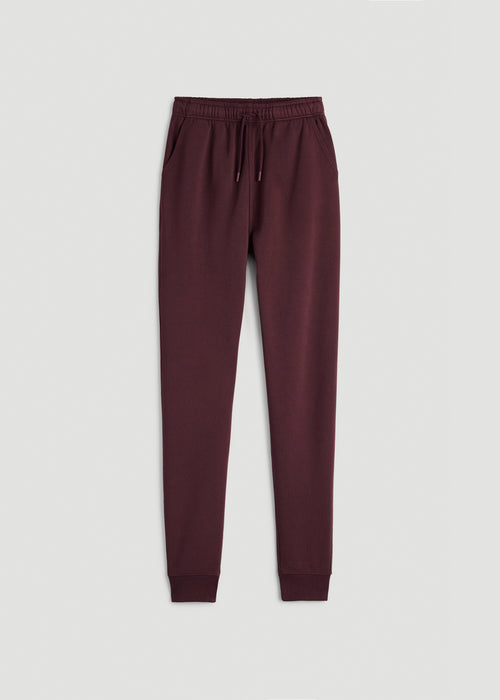 Garment Dyed Sweatpants for Tall Women in Washed Tawny Port