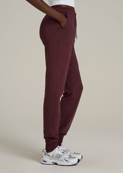 Garment Dyed Sweatpants for Tall Women in Washed Tawny Port