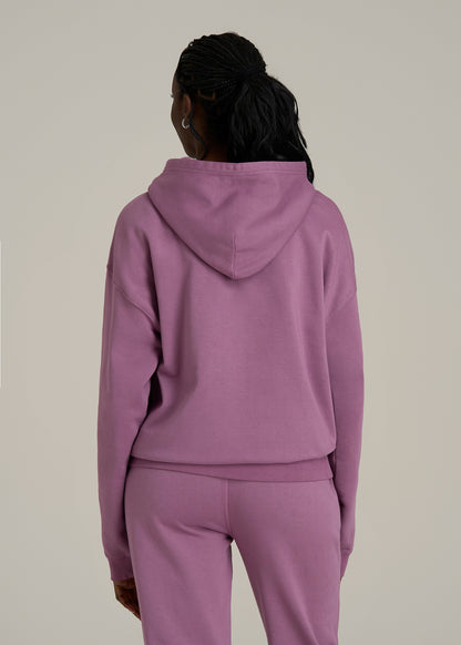 Garment Dyed Hoodie for Tall Women in Argyle Purple