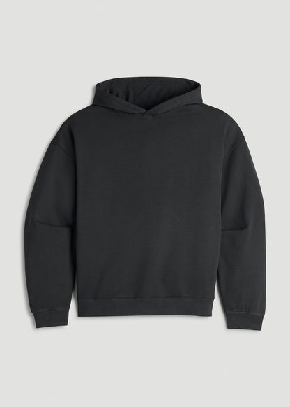 Garment Dyed Hoodie for Tall Women in Washed Black