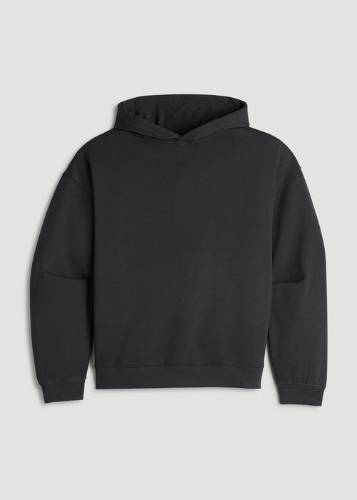 Garment Dyed Hoodie for Tall Women in Washed Black
