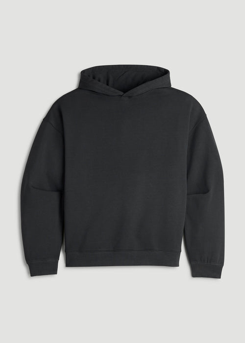 Garment Dyed Hoodie for Tall Women in Washed Black