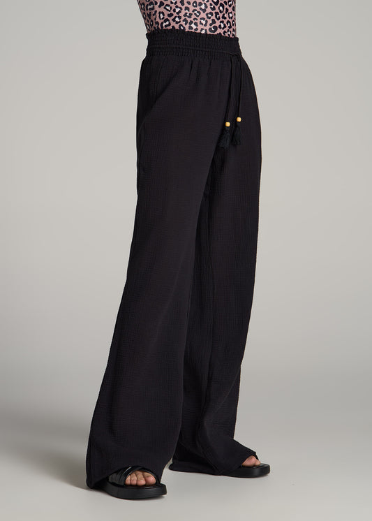 Women's Tall Wide Leg Pleated Dress Pants Black
