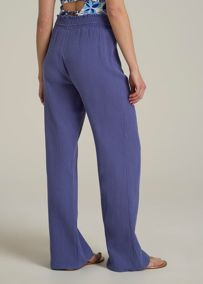 Gauze Cover Up Pants for Tall Women in Future Dusk