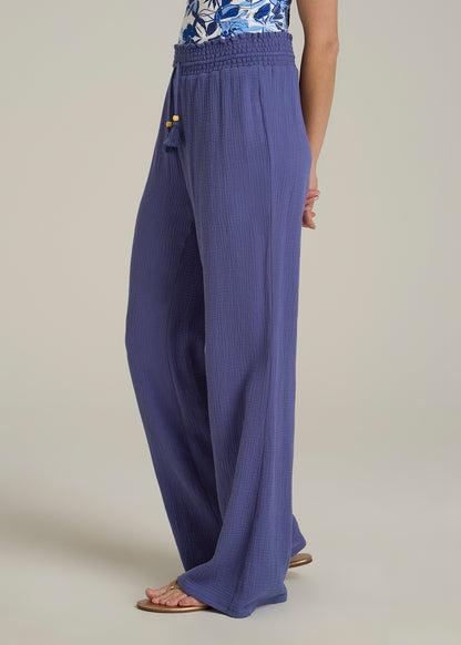 Gauze Cover Up Pants for Tall Women in Future Dusk