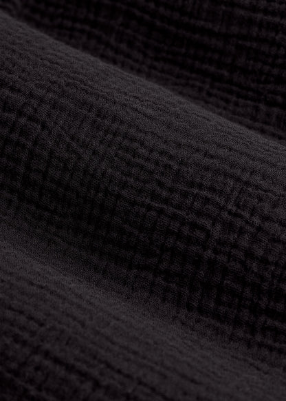 Gauze Shirt Dress for Tall Women in Black