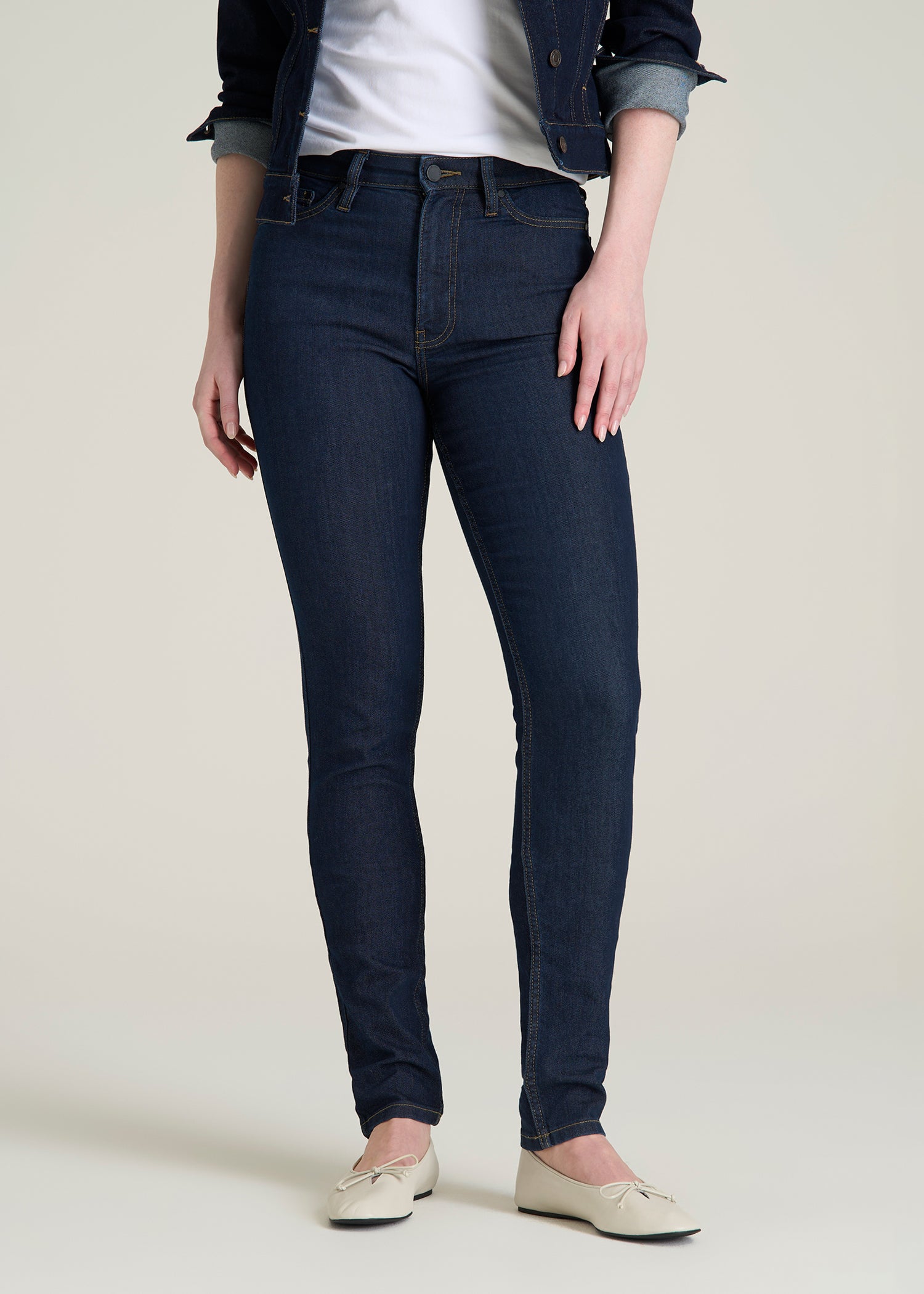 Georgia High-Rise Skinny Jeans for Tall Women in Deep Indigo Wash
