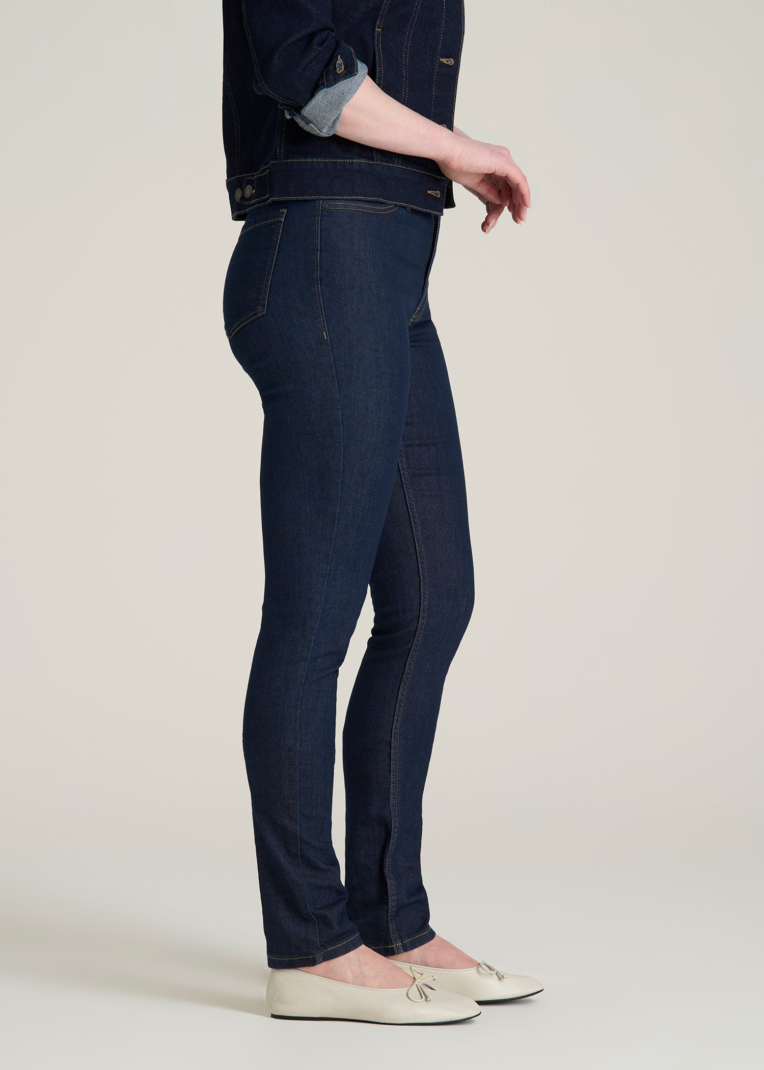 Georgia High-Rise Skinny Jeans for Tall Women in Deep Indigo Wash