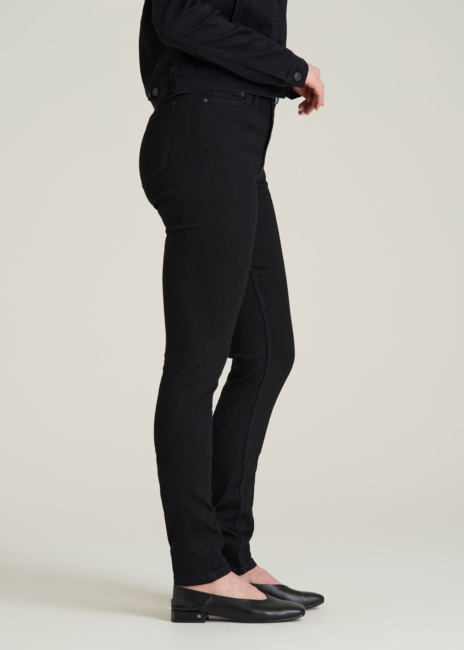 Georgia High-Rise Skinny Jeans for Tall Women in Optimum Black