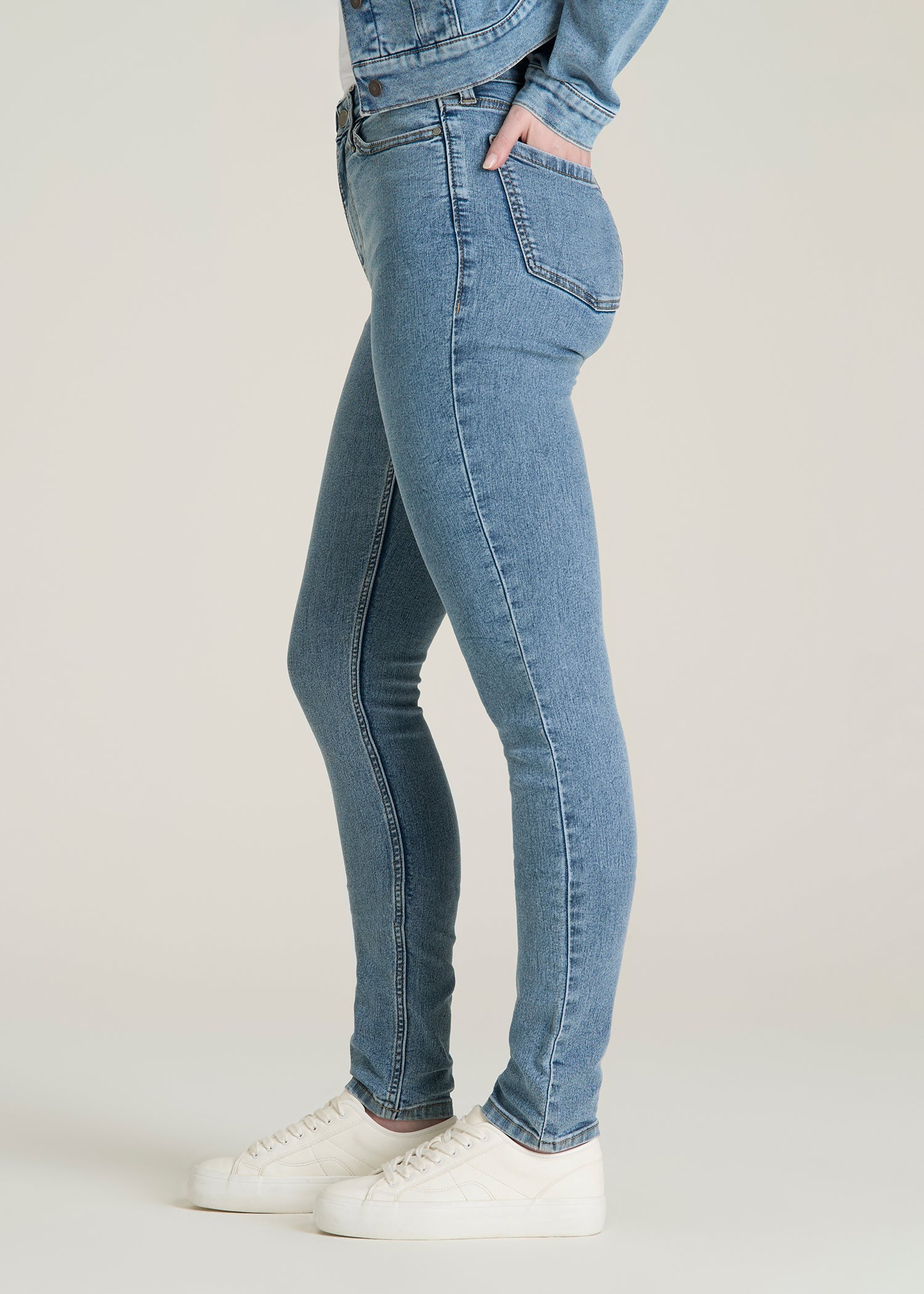 Georgia High-Rise Skinny Jeans for Tall Women in Perfect Blue