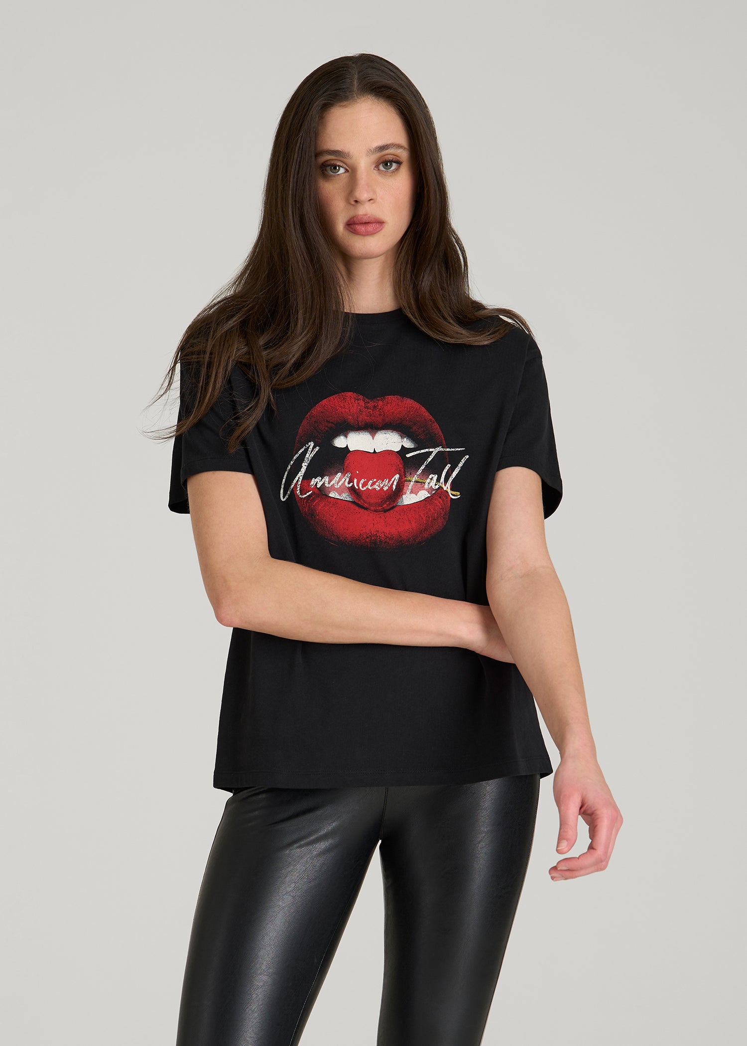 Black Cherry Lips Graphic Tee in Black