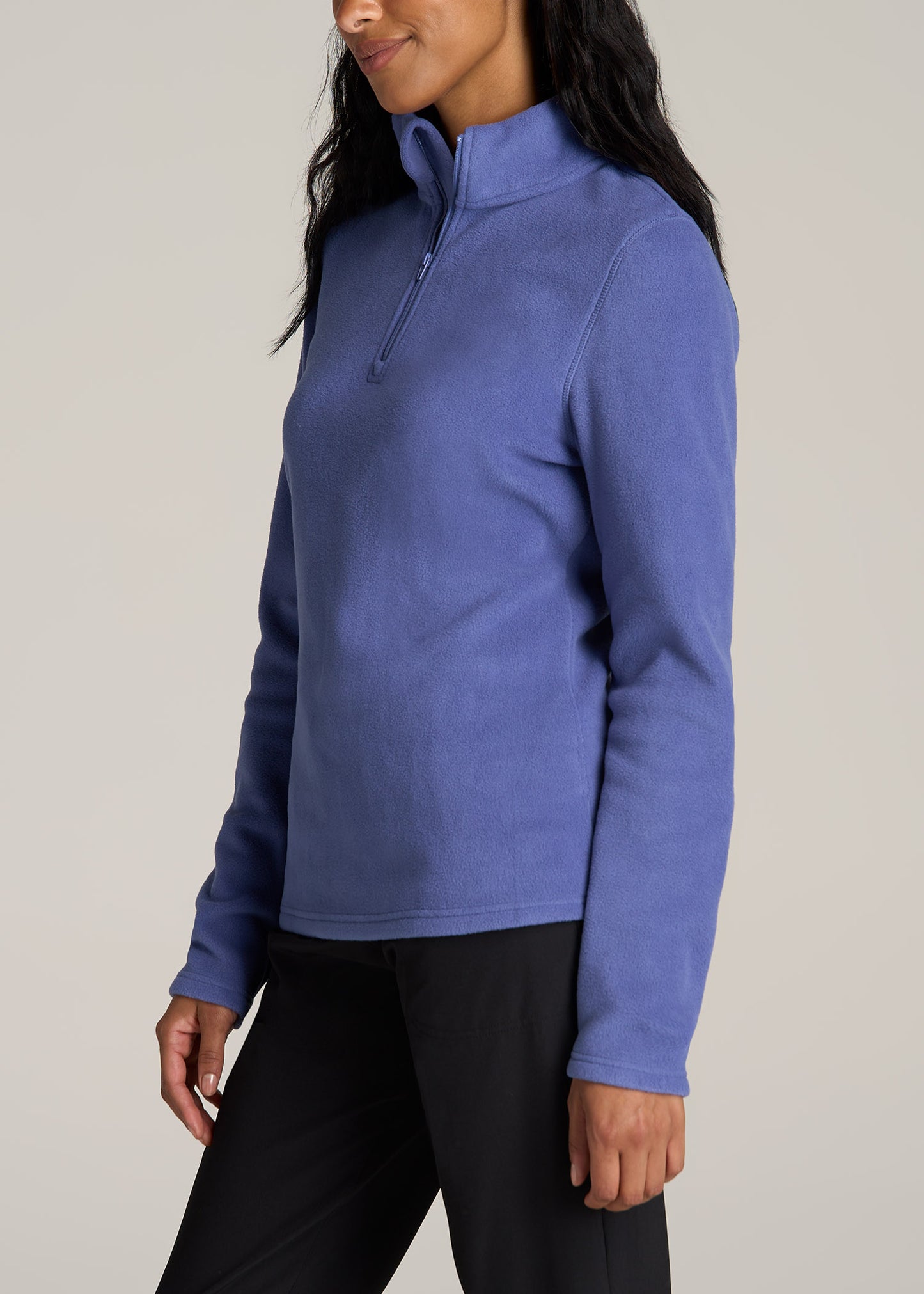American-Tall-Women-Half-Zip-Polar-Fleece-sweatshirt-Marlin-Blue-side