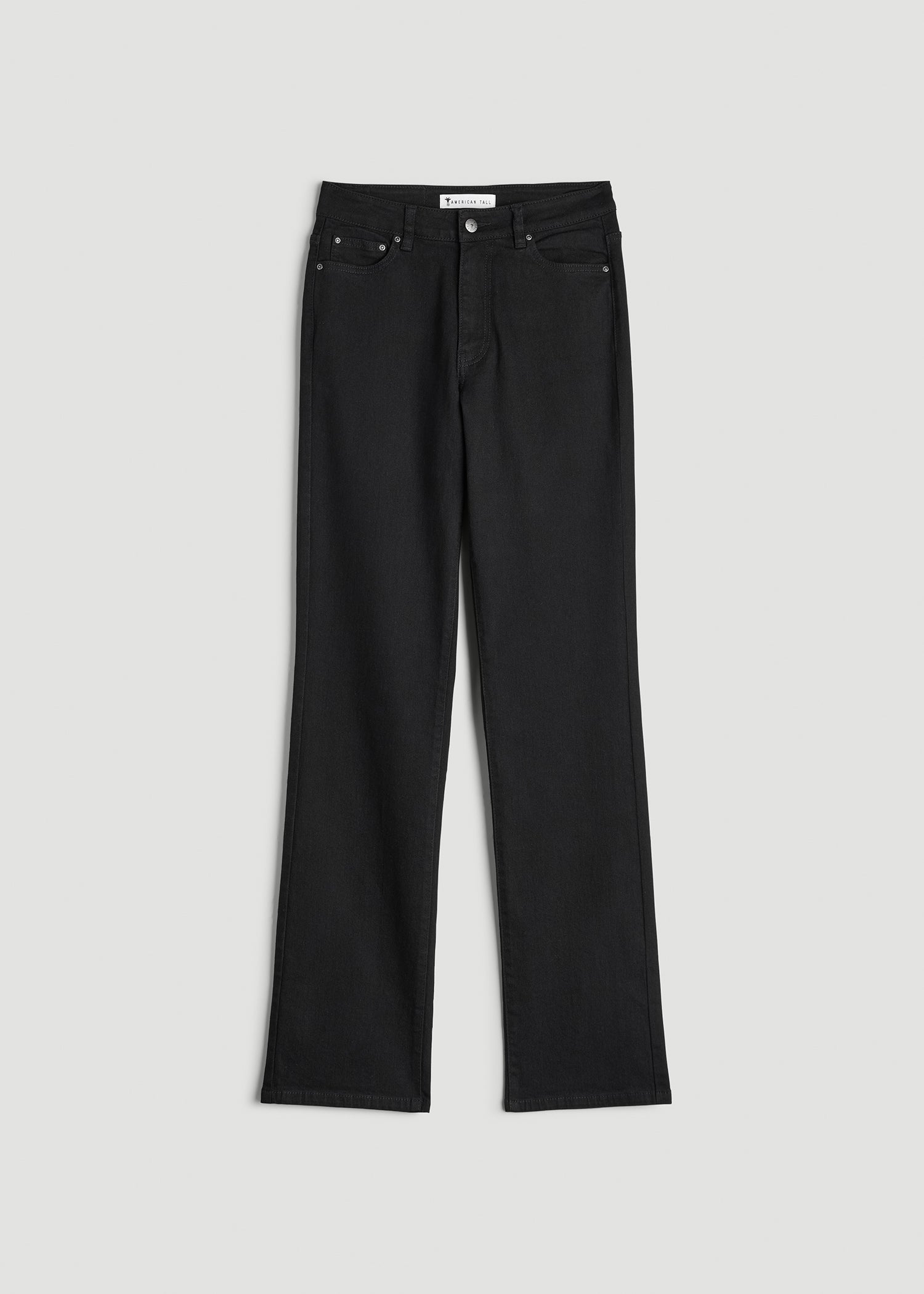Harper High-Rise Straight Stretch Jeans for Tall Women in Black