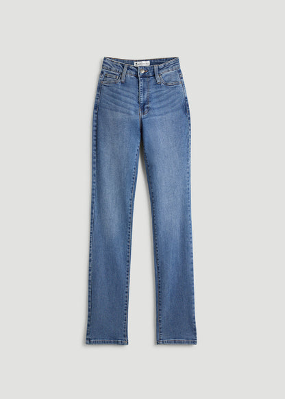 Harper High-Rise Straight Stretch Jeans for Tall Women in Colorado Blue