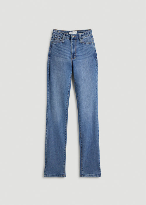 Harper High-Rise Straight Stretch Jeans for Tall Women in Colorado Blue