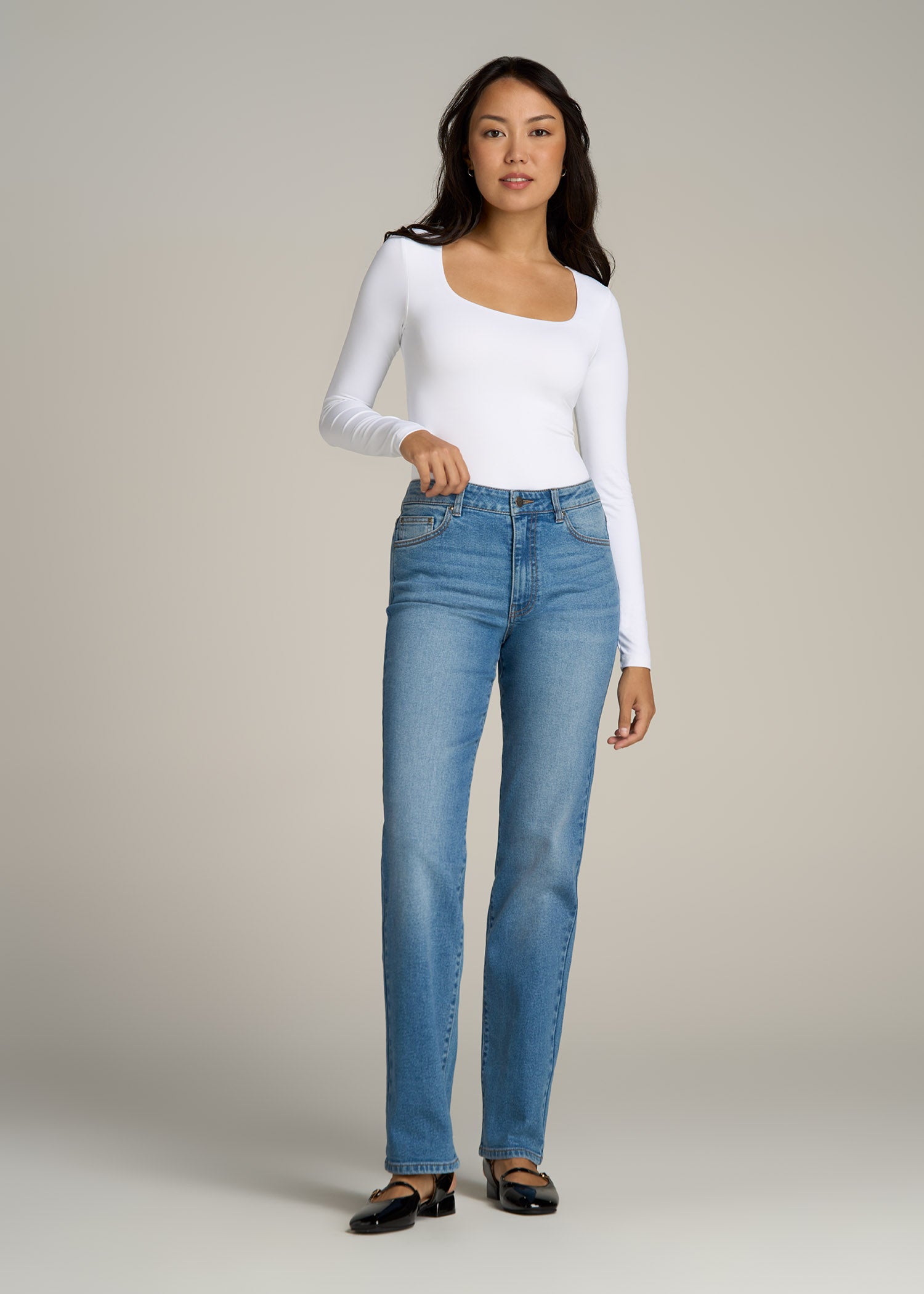 Harper High Rise Straight Stretch Tall Women’s Jeans | American Tall