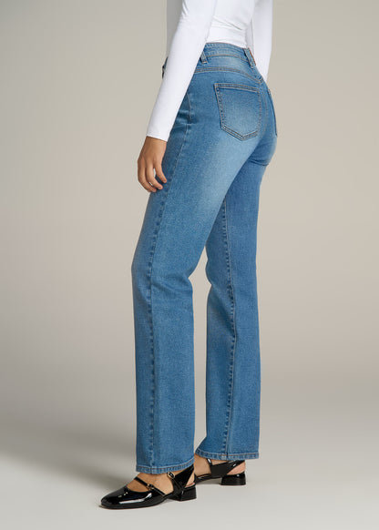 Harper High-Rise Straight Stretch Jeans for Tall Women in Colorado Blue