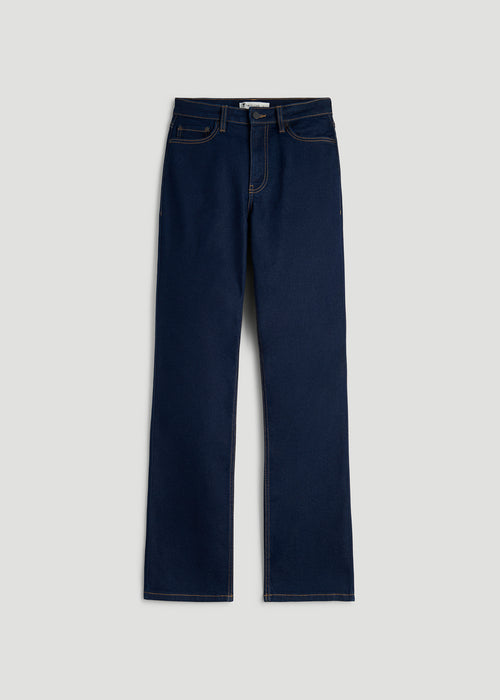 Harper High-Rise Straight Stretch Jeans for Tall Women in Deep Indigo Wash