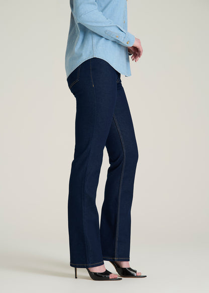 Harper High-Rise Straight Stretch Jeans for Tall Women in Deep Indigo Wash