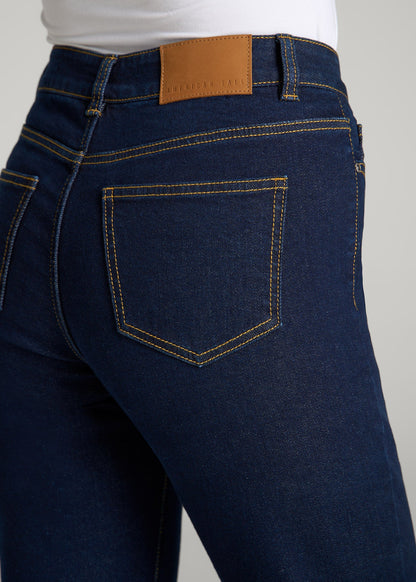 Harper High-Rise Straight Stretch Jeans for Tall Women in Ink Blue