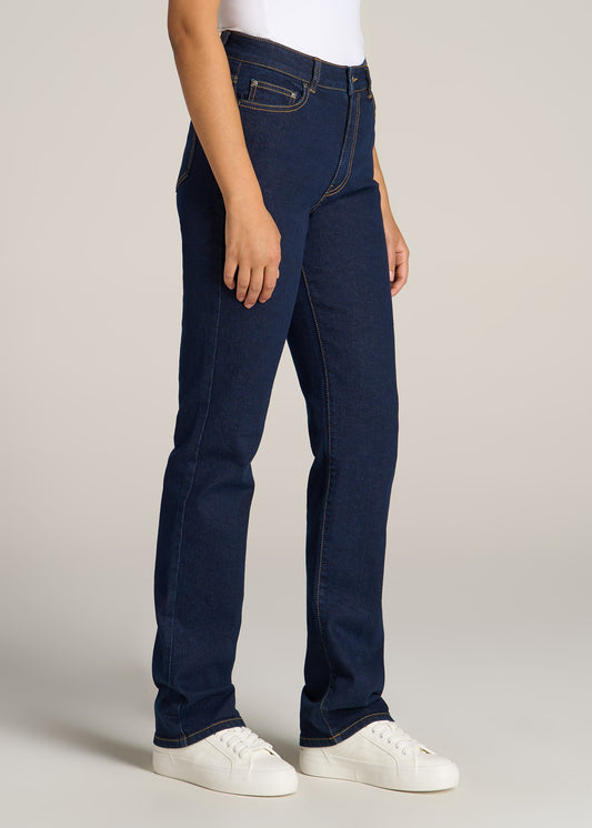 MYT Womens Side Elastic Waist Jeans in Dark Blue