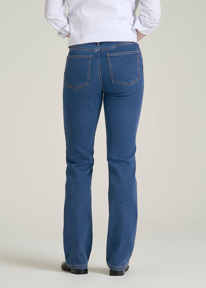 Harper High-Rise Straight Stretch Jeans for Tall Women in New Colorado Blue