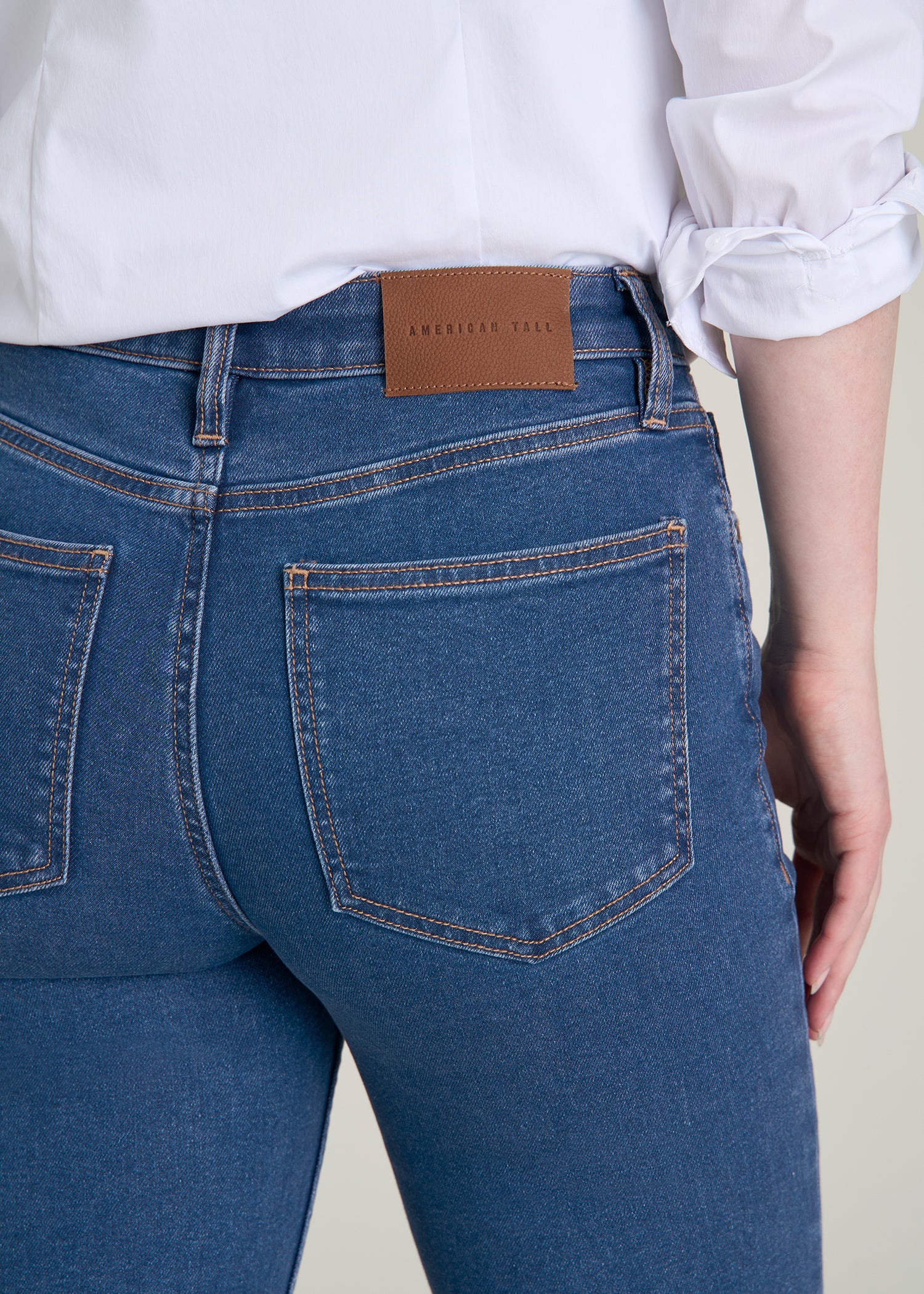 Harper High-Rise Straight Stretch Jeans for Tall Women in New Colorado Blue