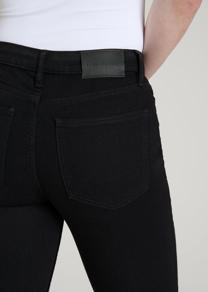 Harper High-Rise Straight Stretch Jeans for Tall Women in Optimum Black