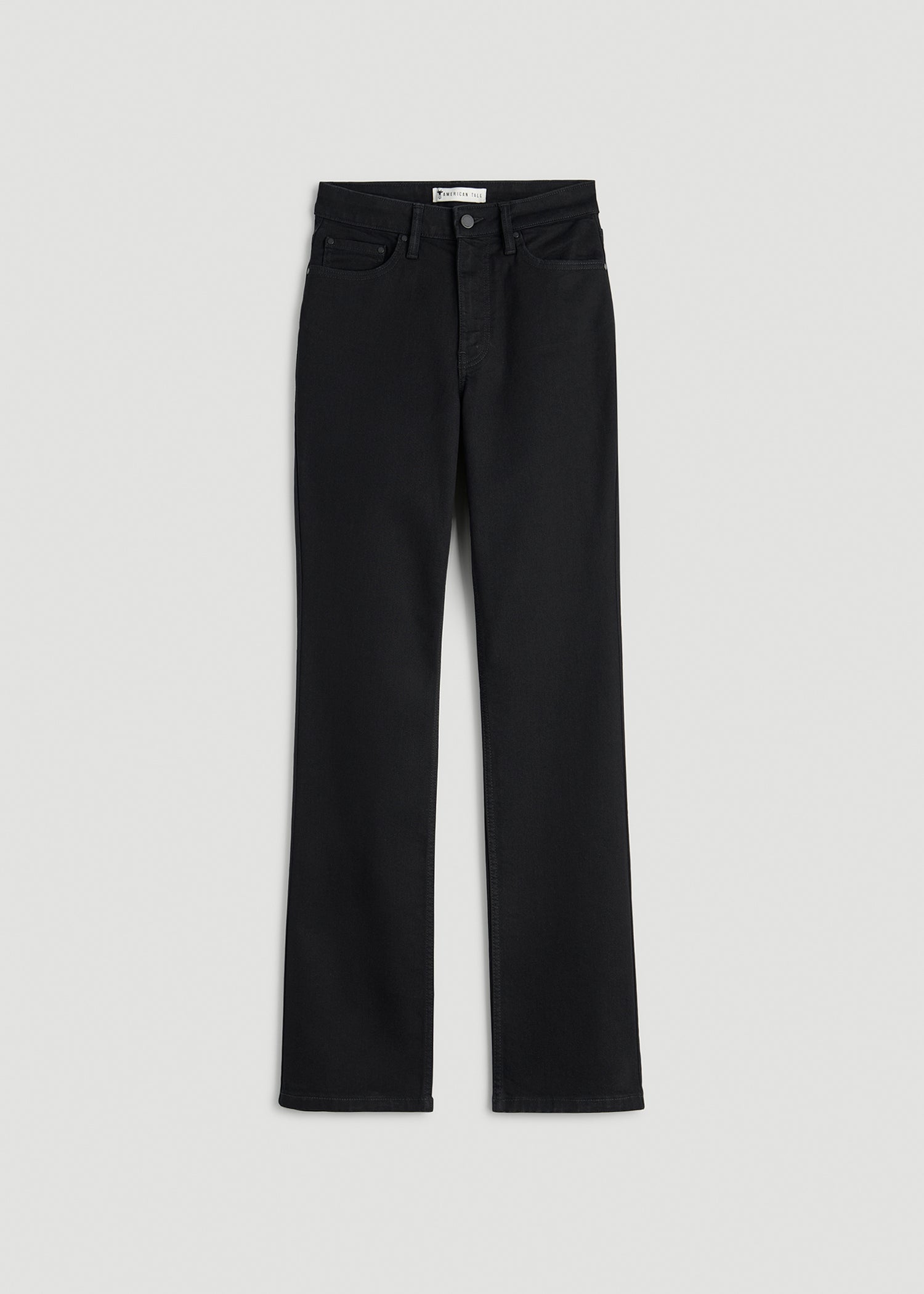 Harper High-Rise Straight Stretch Jeans for Tall Women in Optimum Black