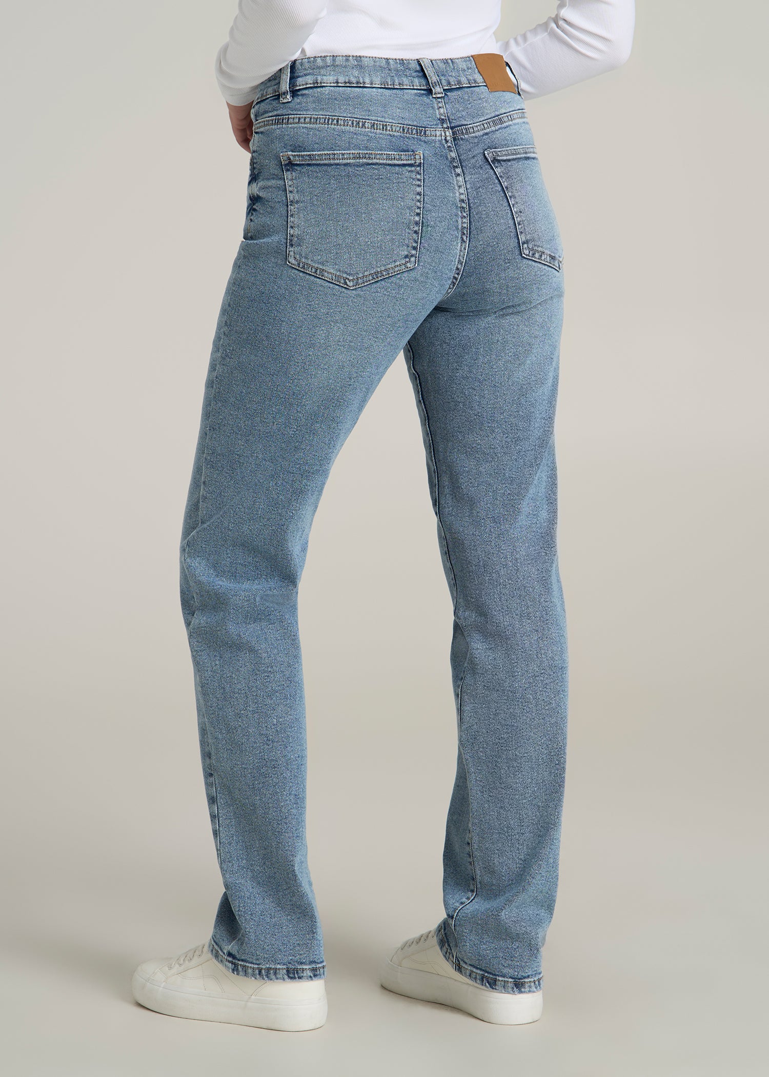 Harper High-Rise Straight Stretch Jeans for Tall Women in Perfect Blue