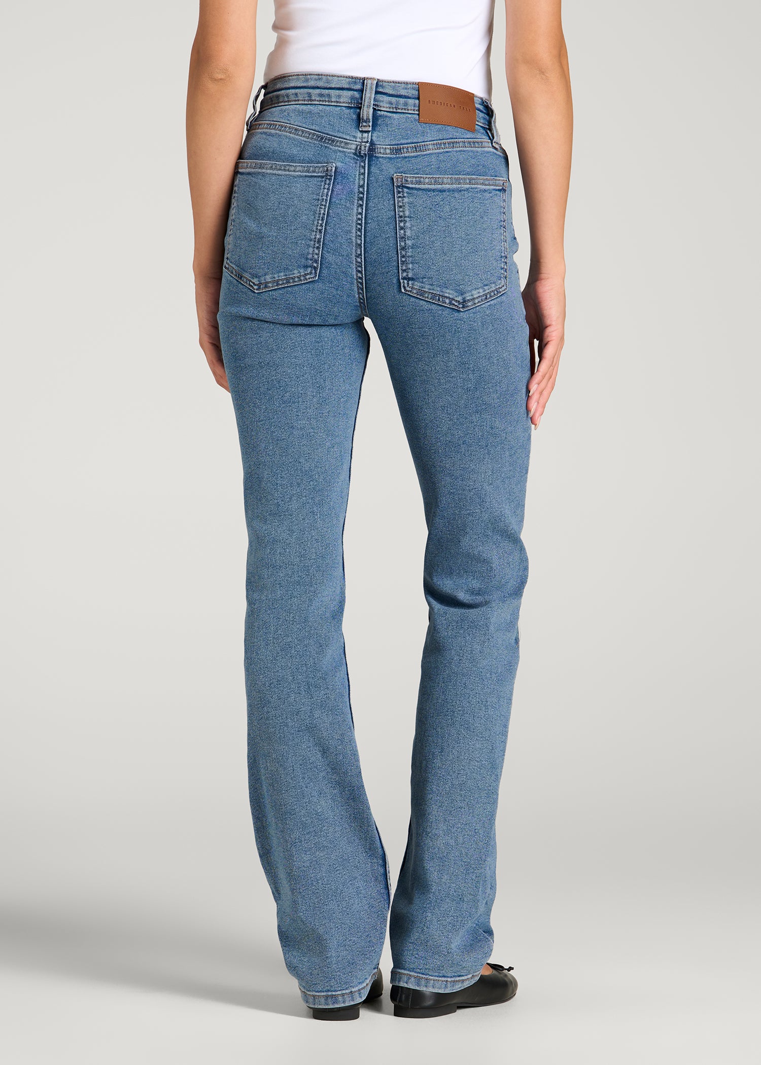 Harper High-Rise Straight Stretch Jeans for Tall Women in Perfect Blue